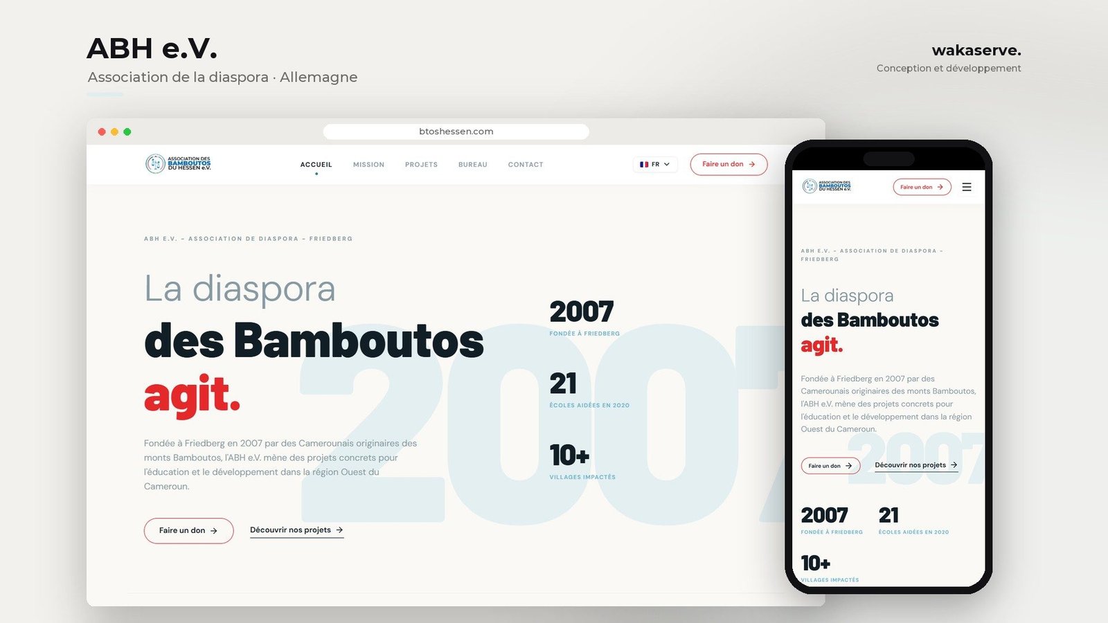 Site trilingue de l&rsquo;ABH e.V., association de la diaspora Bamboutos en Hesse