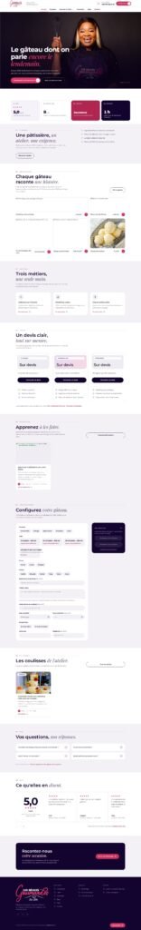 Site Les Délices Gourmandes, page d'accueil complète sur ordinateur (réalisation Wakaserve)