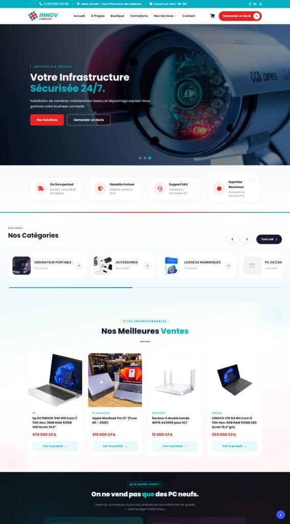 Site INNOV Computer, page complète (réalisation Wakaserve)