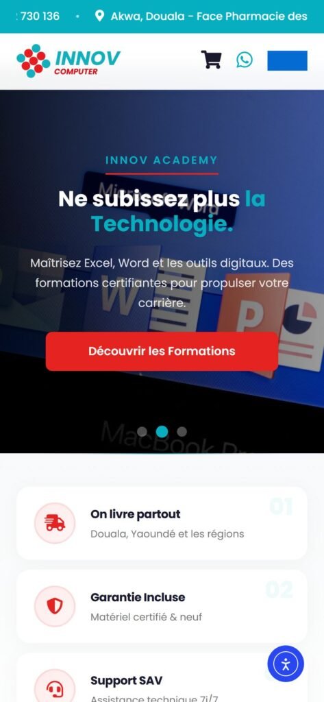 Site INNOV Computer, version mobile (réalisation Wakaserve)