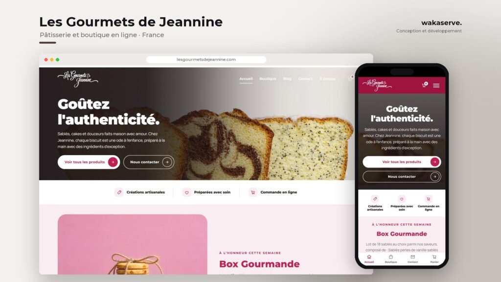 Boutique en ligne des Gourmets de Jeannine, pâtisserie artisanale à Herblay