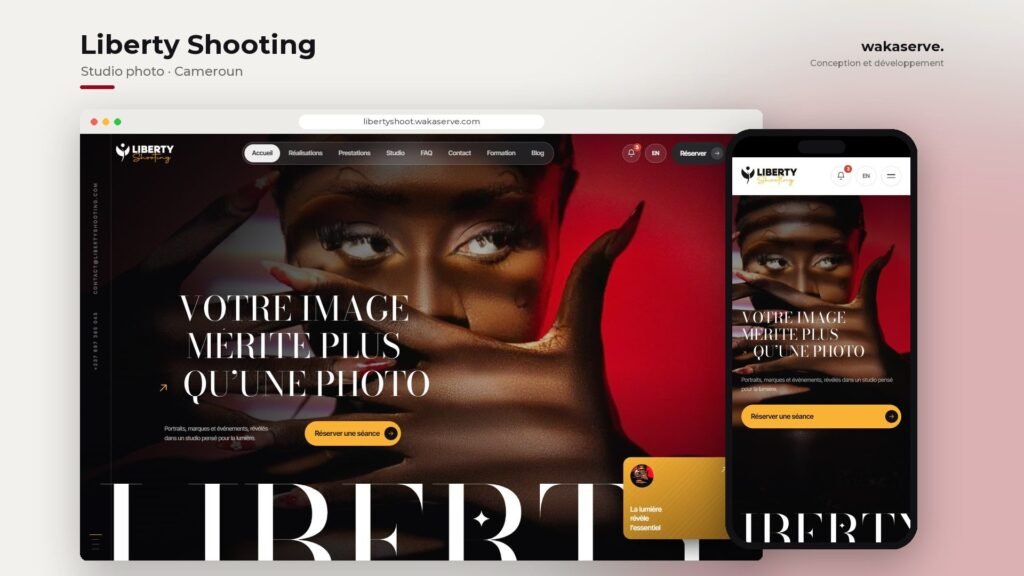 Site de Liberty Shooting, studio photo à Douala et Yaoundé