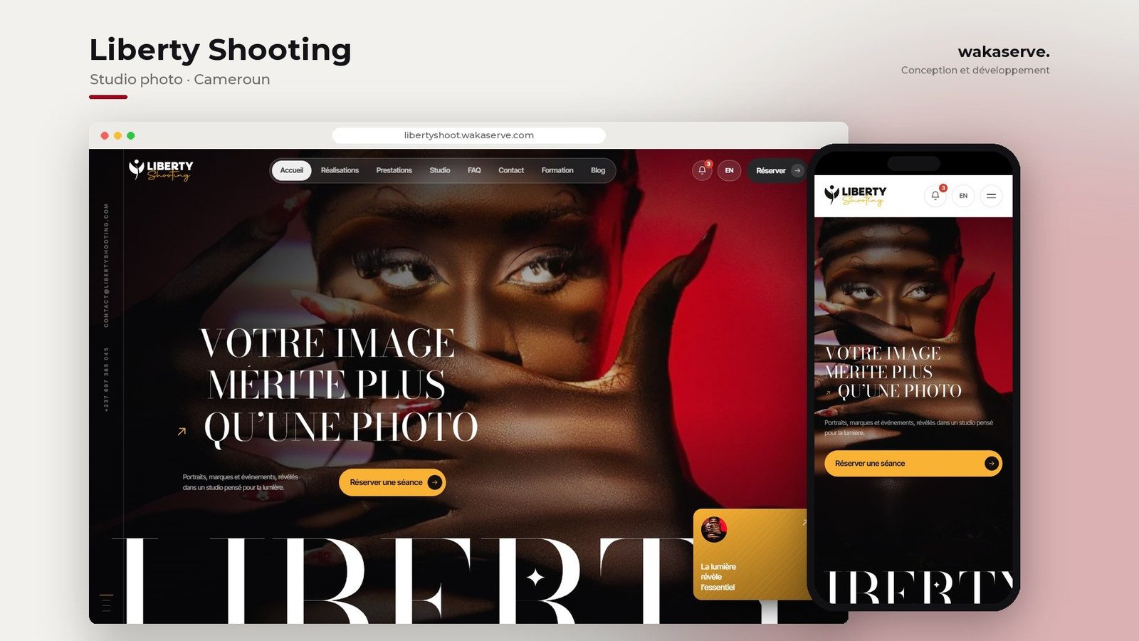 Site de Liberty Shooting, studio photo à Douala et Yaoundé