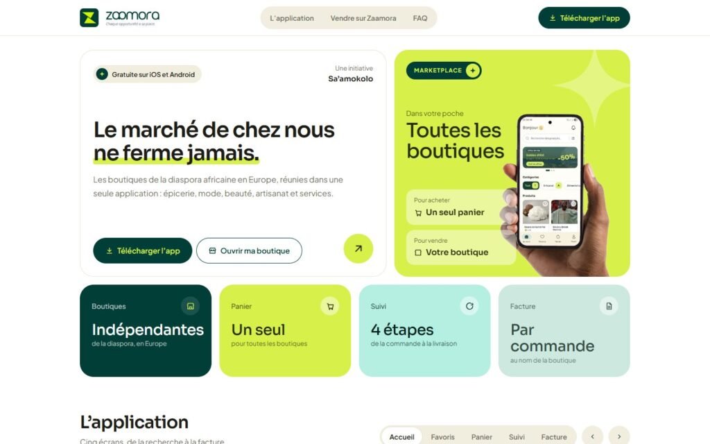 Site Zaamora (initiative Sa'amokolo), version ordinateur (réalisation Wakaserve)