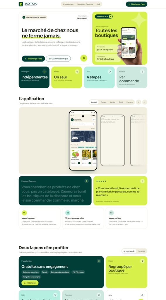Site Zaamora (initiative Sa'amokolo), page complète (réalisation Wakaserve)